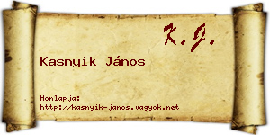 Kasnyik János névjegykártya