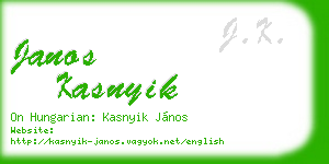 janos kasnyik business card